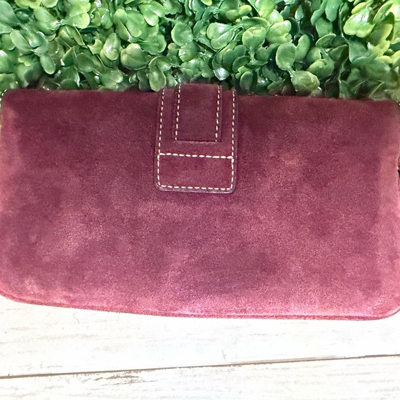 Elegant Burgundy Suede Clutch
